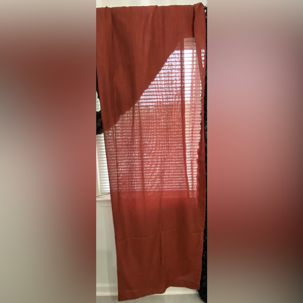 Sheer red curtains